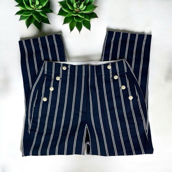 🆕 J. Crew Straight-Leg Sailor Pant in Stripe with Button Detail - Picture 5 of 12